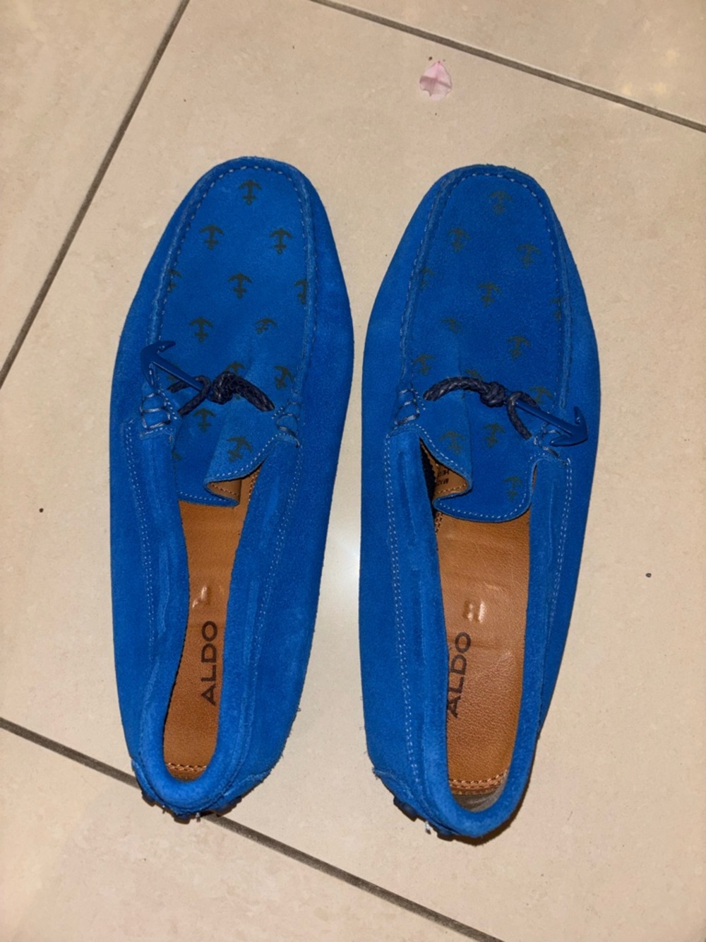ALDO Men's Royal Blue Suede Slip-On Loafers